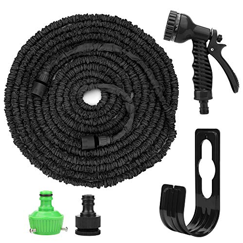Preisvergleich Produktbild FEALING Flexibler Gartenschlauch, 15M 50FT Wasserschlauch Flexischlauch Schlauch Dehnbar Erweiterungs Gartenschläuche Brause Düse mit 7 Funktionen Druckfest für Autowäsche, Gartenbewässerung, Hof