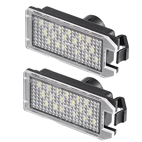 A ABSOPRO Car 6000K White LED License Plate Light Assembly 68228927AA 2835SMD for Jeep Grand Cherokee 2017-2021 for Jeep Patriot 2015-2017 ABS Clear Black (Set of 2)
