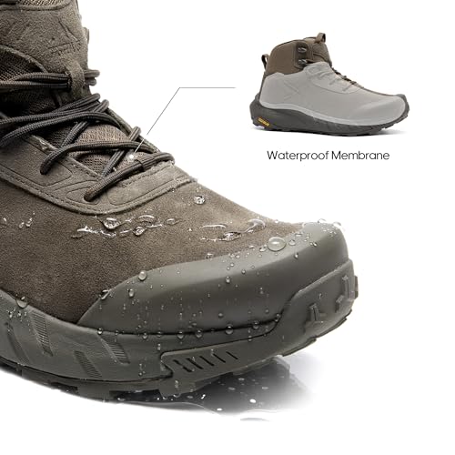 Image of NORTIV 8 Men's Waterproof Military Tactical Work Boots Leather Motorcycle Combat Lightweight Non-Slip Hiking Boots for Men VaporGuard