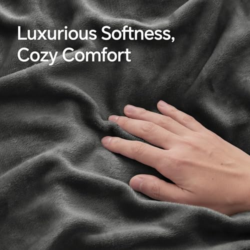 Image of BEDELITE Flannel King Size Pillow Cases Set of 2, Dark Gray, 20x36 Inches