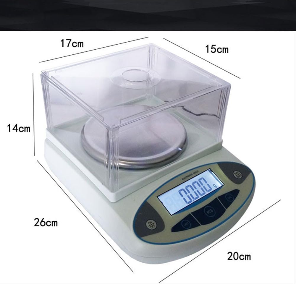 Balance analytique numérique de Laboratoire de Haute précision, Balance électronique pour Bijoux, Balance électronique de précision pour Cuisine avec Pare-Brise