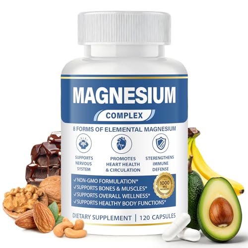 1000mg Magnesium Complex 8 in 1 for Women & Men Vegan Magnesium Supplement