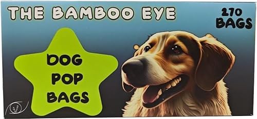 THE BAMBOO EYE- Bolsas Caca Perro 100% Biodegradables con 1 Dispensador - 270 Bolsas, Fabricadas Con Materiales Compostables a Base de Almidón de Maíz Aroma muy Agradable al Uso.