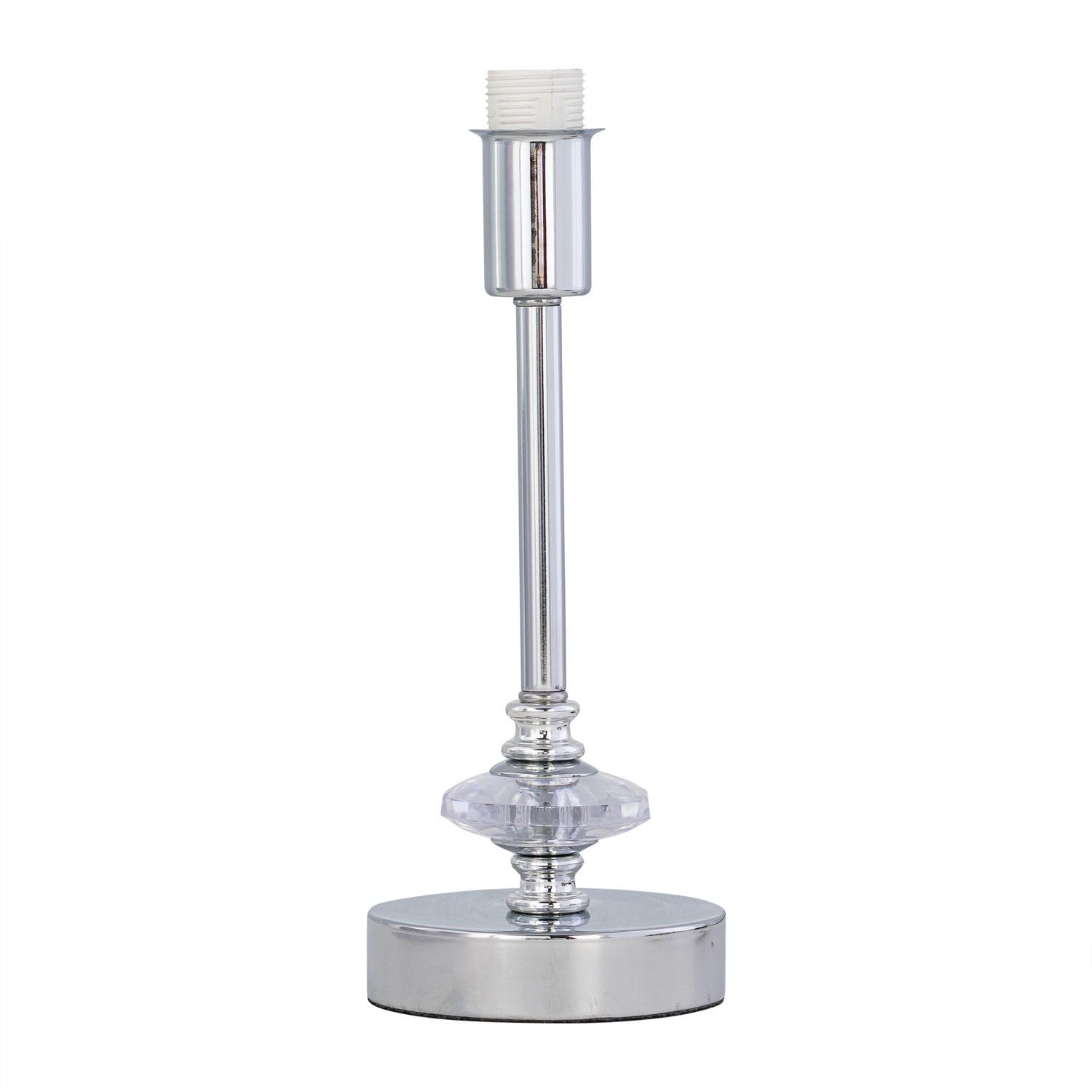 Firstchoicelighting Chrome Polished Table Lamp Or Bedside Light Base, Modern Acrylic Crystal Design, Height 26Cm, Base Only, Led Compatible