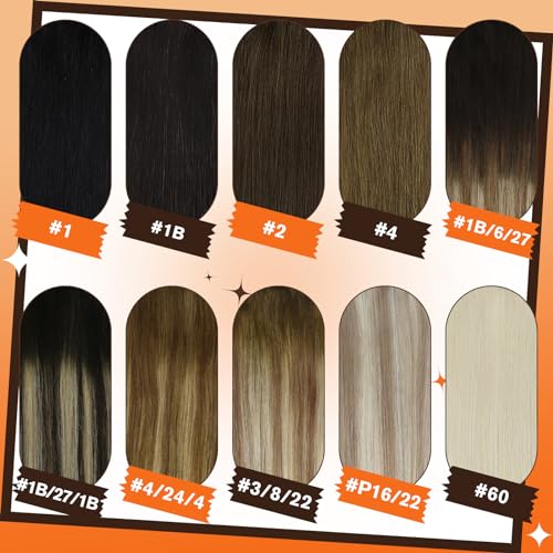 Image of Full Shine Human Hair Extensions Clip In Ash Brown Ombre Blonde 17 Inch 60g | 3 Pcs, Lightweight Fill Ins for Thin Hair, Lace Weft, Heat Styling Friendly, Shoulder-Length Hair Blending, Secure Hold