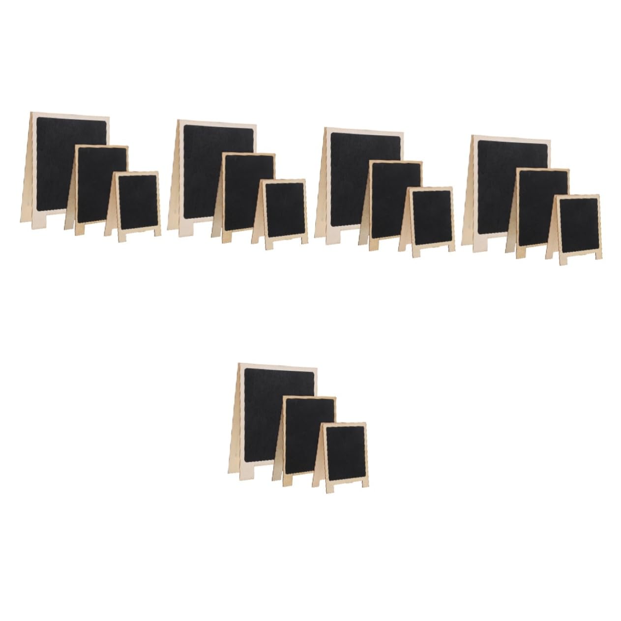 DOITOOL 5 Sätze Desktop -nachricht Blackboard Tafel Form Mit Tischschild Mini -kreidebrett Erste Beachten Restaurant Kreidebretter Notizen Klein Party Schwarz Holz 3 Stücke * 5
