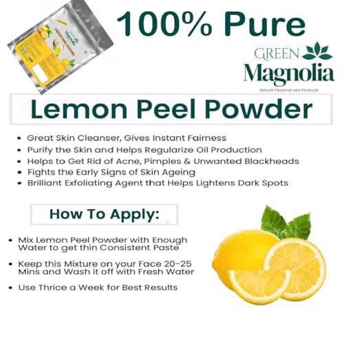 Image of Lemon Peel Powder for Face & Skin Care Natural & Pure Herbal Face Pack Powder for Brightening Exfoliating & Oil Control (200gm)