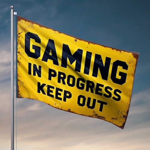 Stuff For Boys Room Warning: Gaming In Progress - Keep Out! Banderas decorativas para la casa del lago (152 x 244 cm)