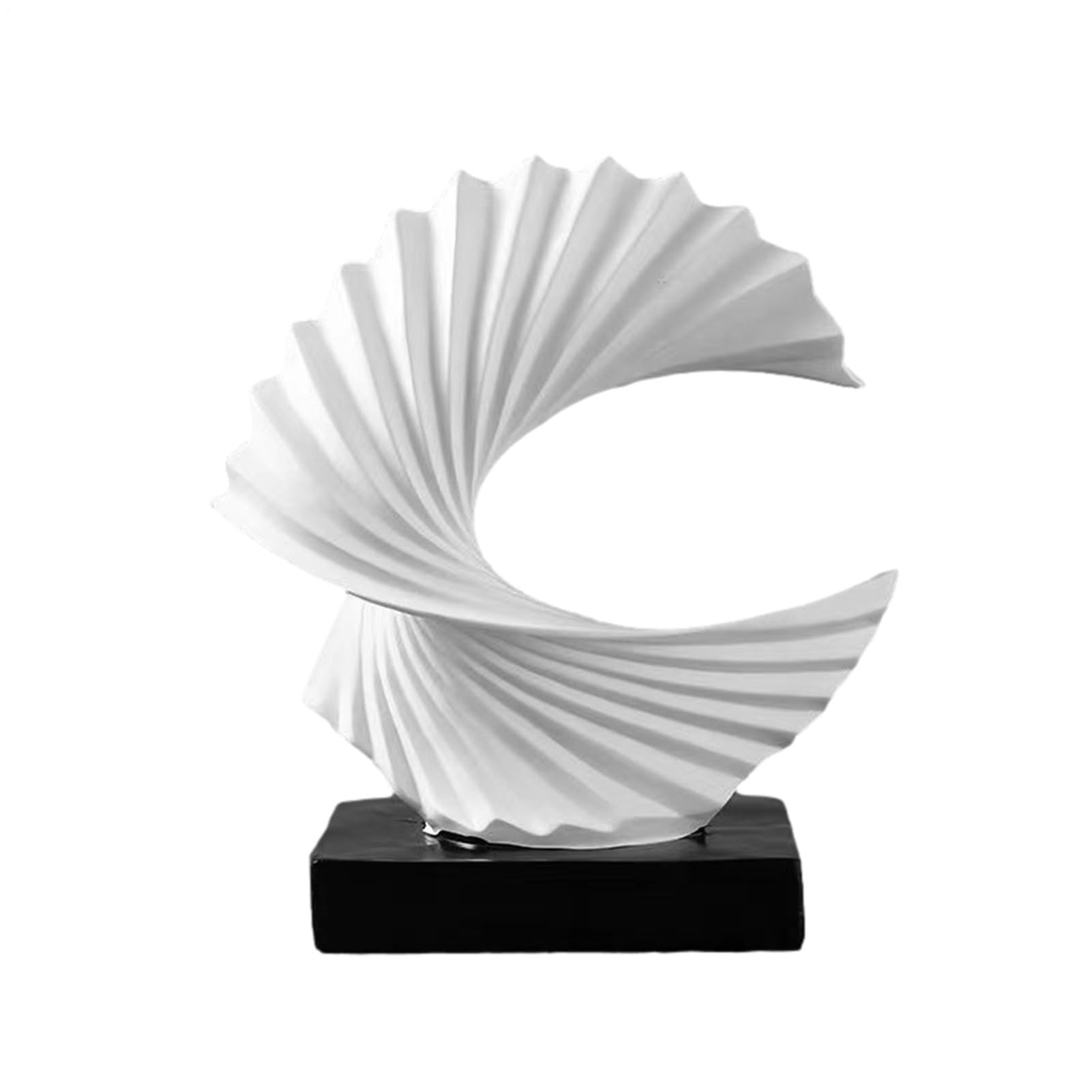 Statue "Meereswelle" – abstrakte Figur aus Gold 24 x 10 x 28 cm, Dekoration aus weißem Harz, künstlerisches Ornament ' mit glatter und glänzender Oberfläche | Elegantes dekoratives Accessoire für