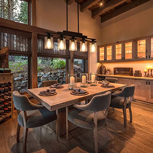Dining-Room-Light-FixtureChandelier-Over-Table5-Light-Kitchen-Island-Lighting-Hanging-for-Farmhouse-Linear-Chandeliers-Matte-Black-Rustic-Wood-Ceiling-Pendant-Light-Fixtures-with-Clear-Glass-Shade Dining Room Light FixtureChandelier Over Table5 Light Kitchen Island Lighting Hanging for Farmhouse Linear Chandeliers Matte Black Rustic Wood Ceiling Pendant Light Fixtures with Clear Glass Shade