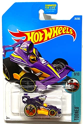 Hot Wheels 2017 Tooned Tarmac Attack Mini Car Purple miniatura 1