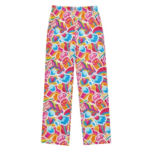 Summer Rainbow Color Boys Pants for Kids Jogger Pants with Pockets S-XL