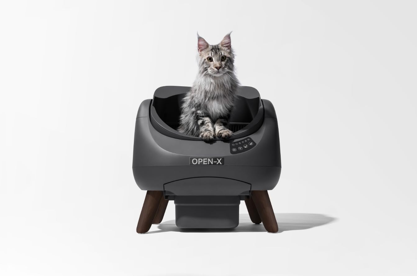 CATLINK Open-X Automatic Litter Box 5G & 2.4G WiFi, Self Cleaning Cat Litter Box Health Monitor, AI Waste Analysis, Safety Sensors, Large Open Top, APP Control for Single-Cat Household