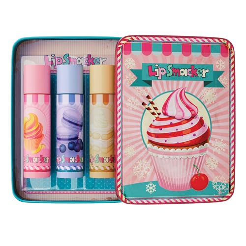 Lip Smacker Lip Balm Tin Trio, Set de Regalo de 3 Bálsamos Labiales para Niños, Edición Especial O&B, Hidratantes y Fáciles de Aplicar, con Aceite de Semillas de Ricino, O&B