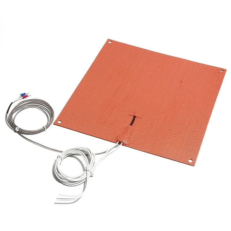 Silicone Heating Pad for 3D Printers - 160W-560W, Multiple Sizes with Integrated K Thermocouple(No Thermostat,24V-200x350mm)