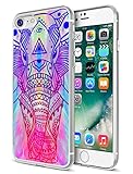iPhone 7 Case Elephant,Ecute Soft Slim Flexible Clear Rubber Side + Style Hard Back Case for iPhone 7 4.7