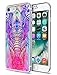 iPhone 7 Case Elephant,Ecute Soft Slim Flexible Clear Rubber Side + Style Hard Back Case for iPhone 7 4.7" (2016) - Design of Colorful Vintage Elephant