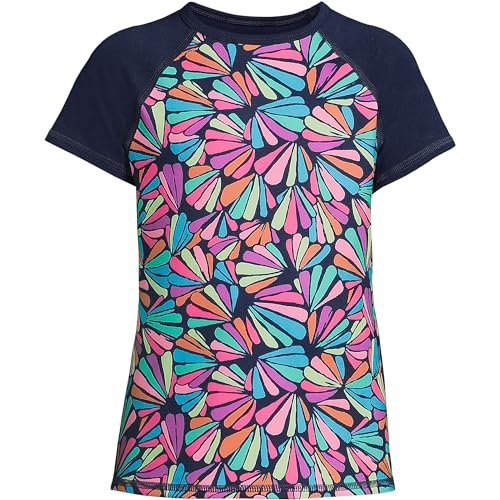 Image of Lands' End Girls Graphic Mock Neck UPF 50 Sun Protection Rash Guard