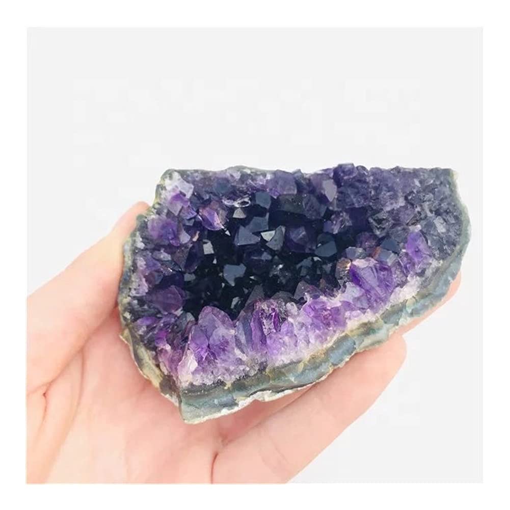 Púrpura Feng Shui Natural Amatista Cristal Cuarzo Drusy Geoda Racimo Piedra Decoración Adorno Hogar Brillo Natural (1PC 40g_55g)