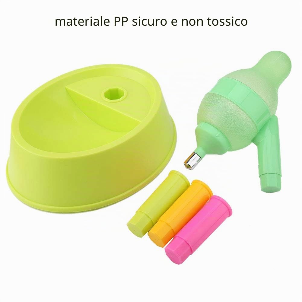 Dispenser di Acqua per Cani in plastica Portatile a Tenuta stagna, Ciotola per Acqua per Animali Domestici Regolabile in Altezza Gatti per Animali Domestici (Green Base)