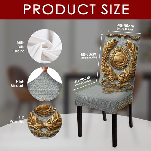 Image of Nuxovilar 4PCS Classic Badge Laurel Wreath Stretch Chair Covers