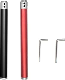 Carbide Wood Lathe Turning Tools Handle, Interchangeable CNC Process Aluminum Grip Handle, Accept 10mm Square Turning Tool bar (Black+ Red)