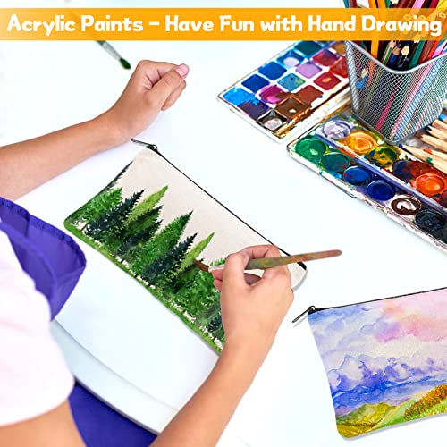 Apipi ALPHATOOL-DIY CANVAS BAGS-10 SET 10 Pack Blank Diy Craft Bag Canvas Pen Pencil Bag- Cotton Canvas With Zipper For Xmas Gift Invoice Bill Bag Makeup Cosmetic Bag Travel Toiletry Pouch thumb #3