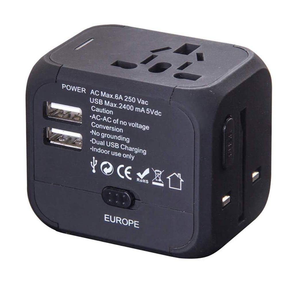 Adattatore da Viaggio Europeo Internazionale con Adattatore da Viaggio Universale Dual USB per Laptop USA EU UK aus