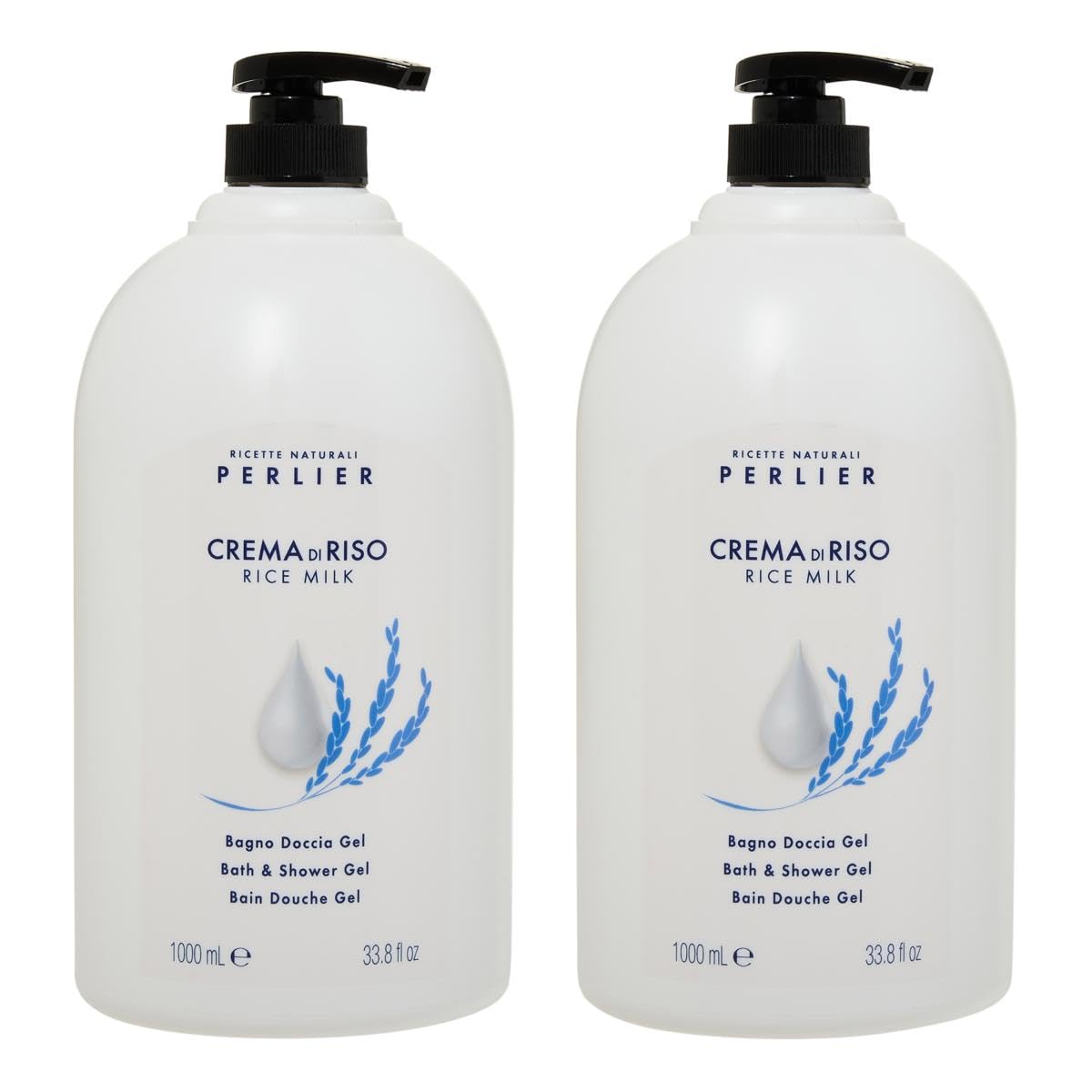 Perlier Rice Milk Bath and Shower Gel 2 PACK - Liter 33 8fl oz