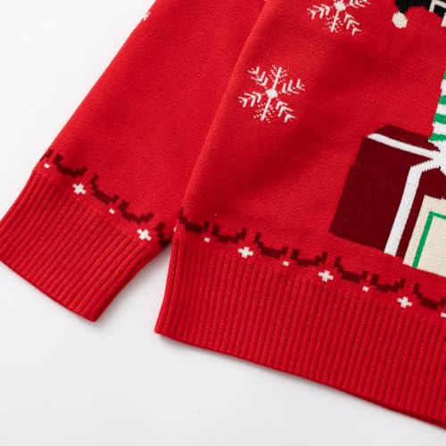 Image of Ugly Christmas Sweater Kids Girls Boys Reindeer Snowflake Knitted Xmas Holiday Pullover Sweater 2-9 Years Old