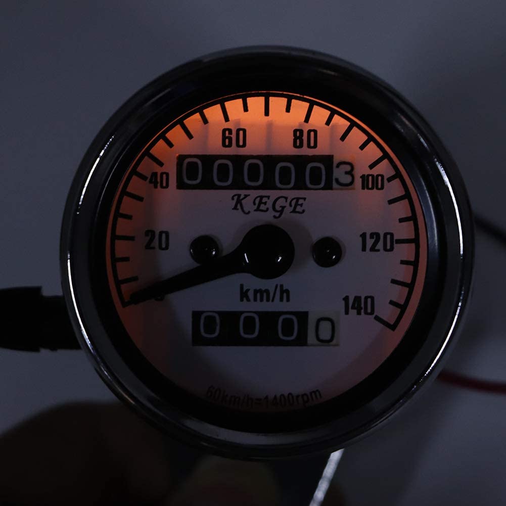 Compteur Moto Universel Double Affichage (KM/H) - Compteur de Vitesse 12V avec Éclairage Nocturne - Odometre Digital pour Scooter, Custom, Roadster - Installation Facile - Résistant à l'Eau