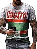 Tomwell Herren Racing Team T-Shirt Kurzarm Retro Printed Biker Motorrad Regular Slim Fit (L, Stil T)