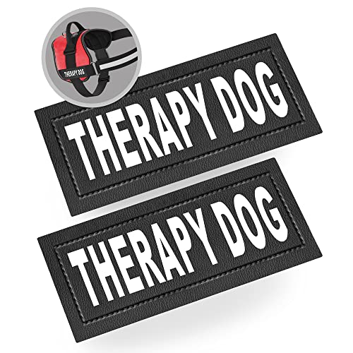 Industrial Puppy Therapy Dog Patch with Hook Back and Reflective Lettering - Therapy Dog Tag for Therapy Dog Vest - Patch for Therapy Dog or Therapy Dog in Training