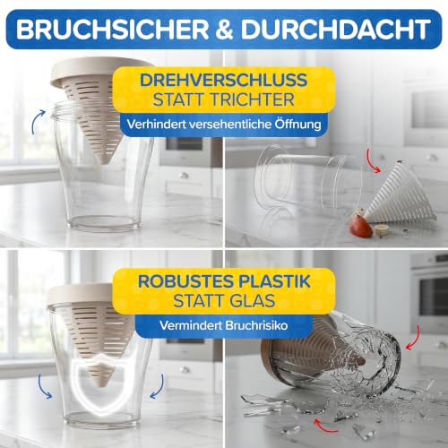 Patronus Fruchtfliegenfalle für Küche, 2X robuste Obstfliegenfalle Küche – Ansicht 6