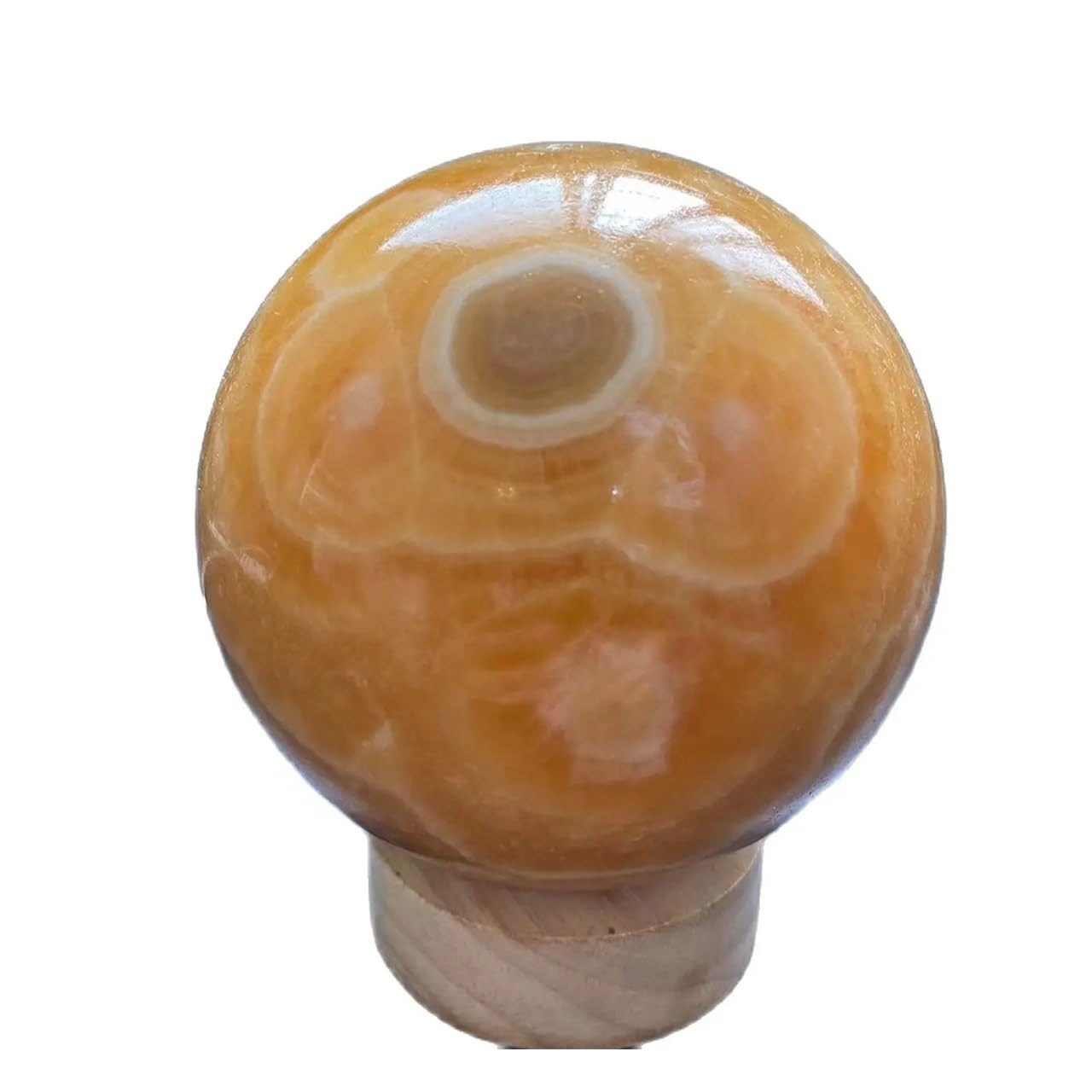AARTERZZA 1pcs 1500-1600g Yellow Calcite Orange Quartz Sphere Crystal Ball