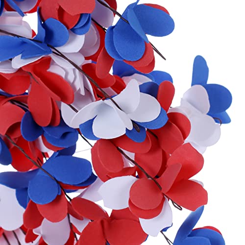 Jinghong Red White Blue Flower Wreath 20 Inch,Artificial Patriotic Wreath With Patriotic Sign 4Th Of July Wreaths For Front Door Independence Day Decorations #TOP2