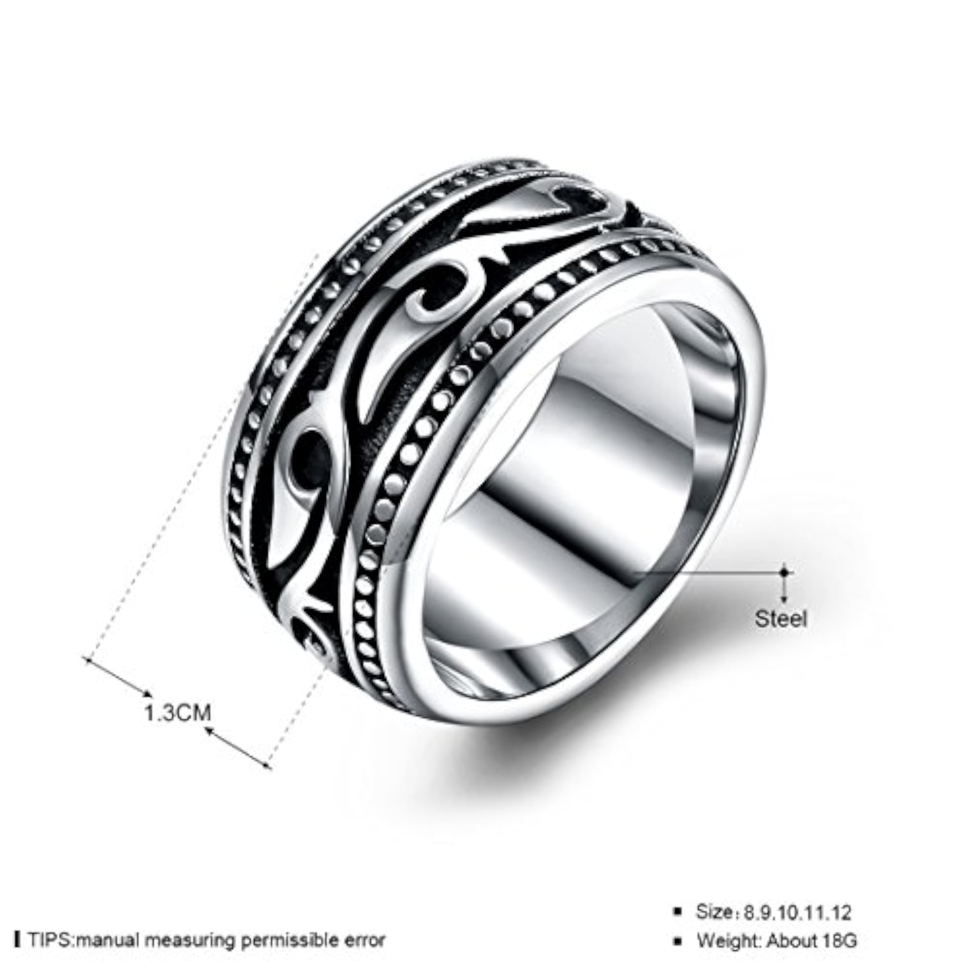 Heavy Band Silver Oxidised Ring for Men