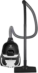 Aspirador de pó sem saco Electrolux potente 1400W silencioso compacto bocal estofados cabo retratil controle velocidade LIT31 preto branco 127V
