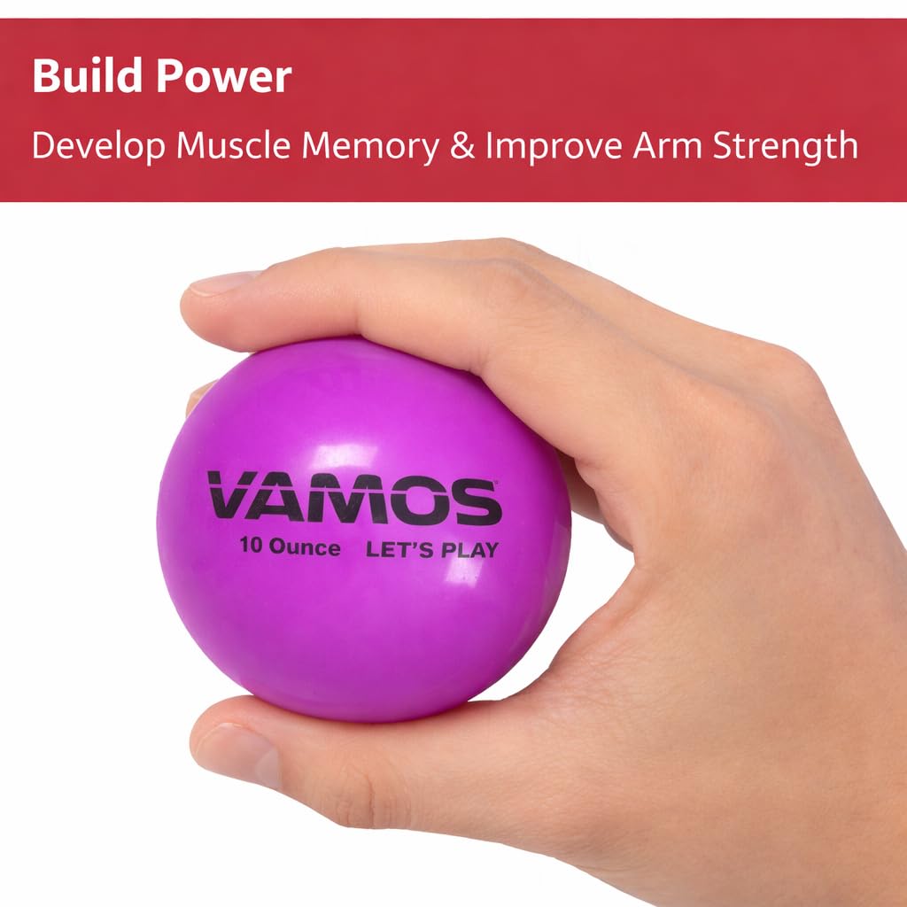 PZ&RV VMOS Heavy-Weight Ball | Colour : Purple | Size : Standard 2.8" (Approx. 71-73mm) | Weight : 283gm (10 Oz) | Key USES for Training to Improve Power for Hitting, Batting or Pitching PRACTICES 1