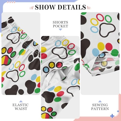 Dog Footprint Cat Paw Rainbow Boys Pants for Kids Jogger Pants with Pockets S-XL4