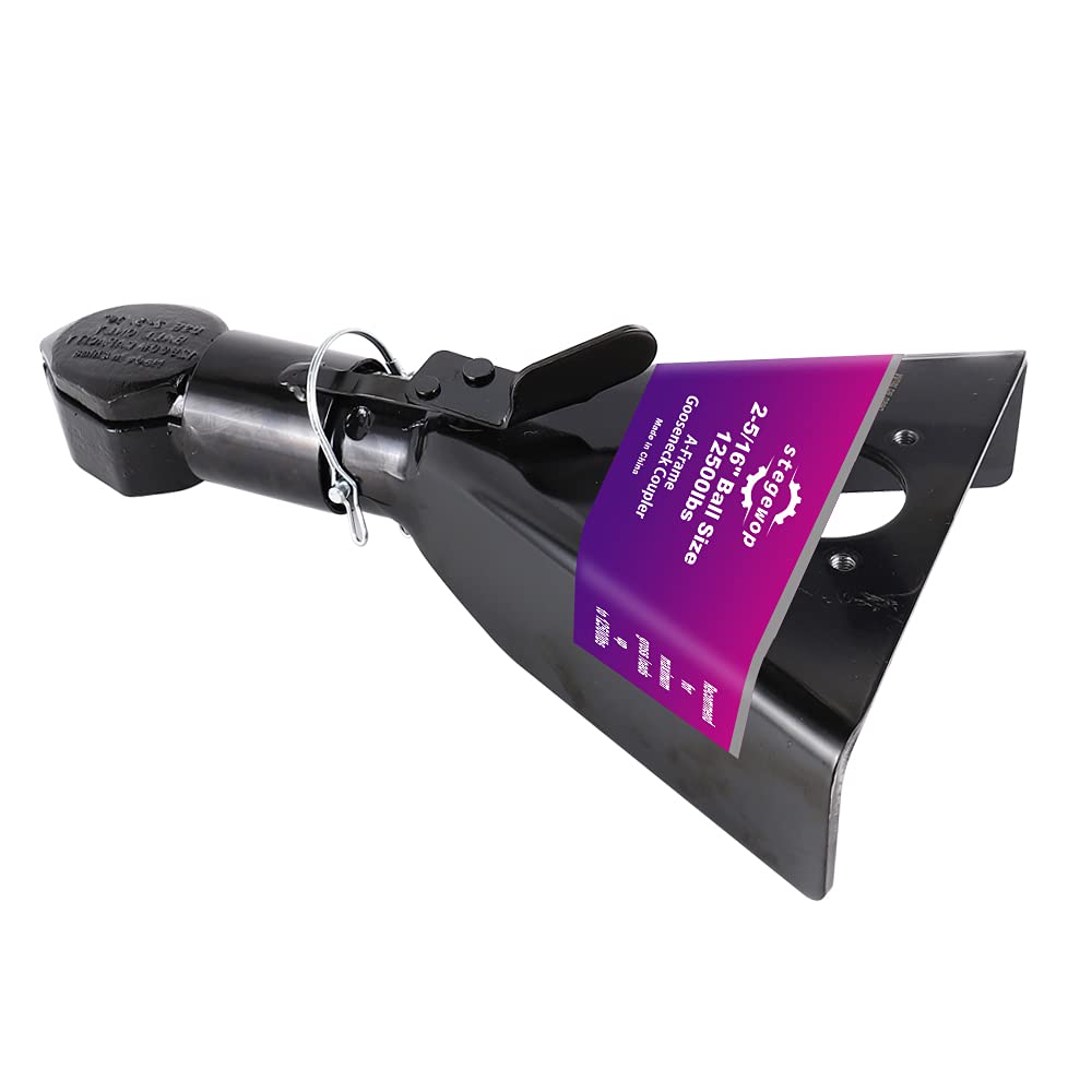Stegewop 2-5/16" A-Frame Trailer Coupler - Class IV, 12500 Lb Capacity, Trigger Latch (Black) - View #6