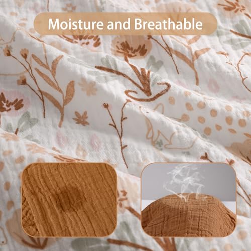 Image of GLLQUEN BABY Muslin Swaddle Blankets for Newborn Girls, Large 40''x38'' | 2Pk, 100% cotton, ultra soft and breathable, gentle on sensitive newborn skin, Multi-use as swaddle wrap, receiving blankets
