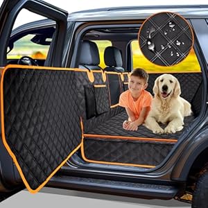 Dog Car Seat Cover for Back Seat, Hard Bottom Car Seat Cover for Dogs with Door Protectors for Traveling and Camping with Pets, Waterproof and Scratch-Resistant, Suitable for Cars
