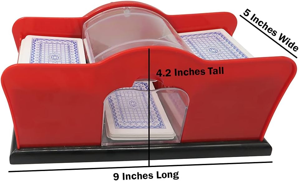 Evelots Playing Cards Shuffler - 2 Deck Card Holder, Easy Hand Cranked System, Card Shuffling Machine, Casino Card Shuffler for Blackjack Poker Texas Hold Em | Card Games