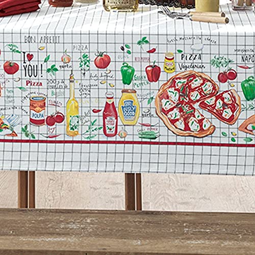 TOALHA DE MESA KARSTEN PIZZARIA 140 X 250 CM ESTAMPADA