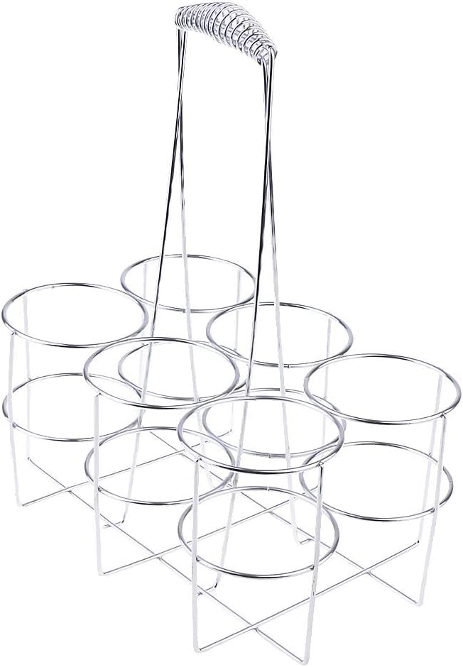 Stainless Steel 6-Handed Beer Rack Basket | Durable and Healthier | Ideal for Bar, KTV, and Outdoor Parties | Suitable for Beer Lovers and Party Hosts | Barbecue Beer Shelf