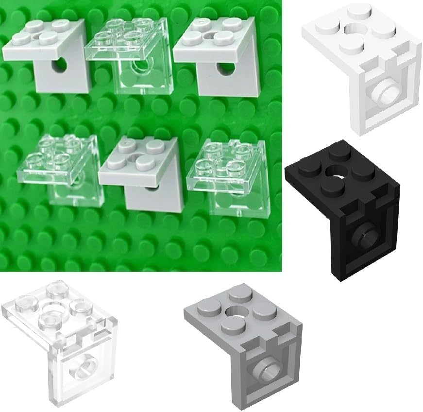 Display Stand for Mini Figure, 100 Piece Classic Trans-Clear Bracket Plate Bulk, Compatible with Lego Parts and Pieces