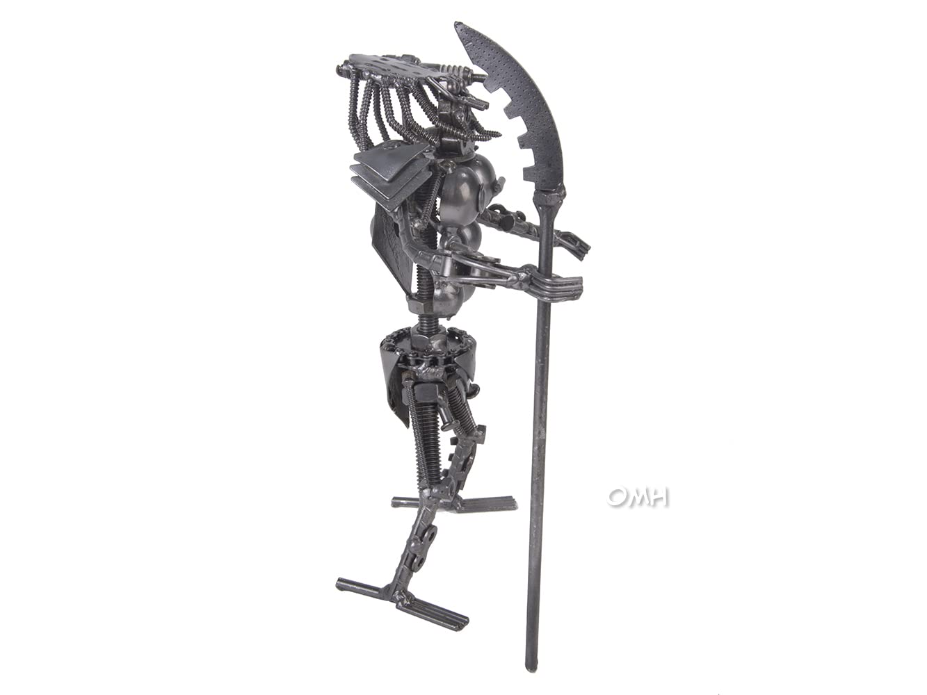 Old Modern Handicrafts Modello di Predatore in Metallo con Scudo e Spada - Realizzato in Metallo di Alta Qualità - 7,87 x 4,72 x 8,66 pollici