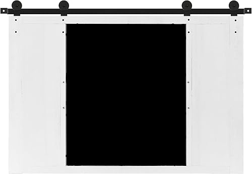 Miniatura 7 de COGOOD Espejo de pared con marco de madera rústica de 37 x 26 pulgadas, para baño, sala de estar, entrada, decoración de pared, color blanco