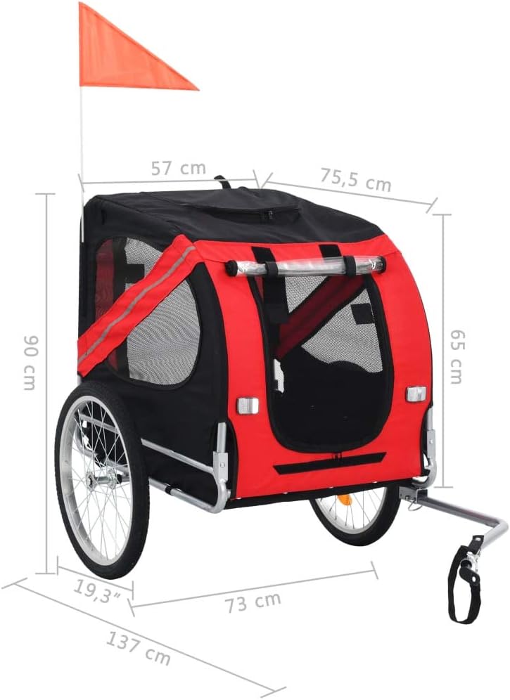 WWHZ Dog Bike Trailer Black Image
